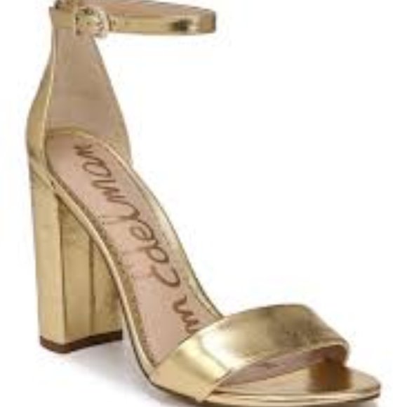 sam edelman gold block heel